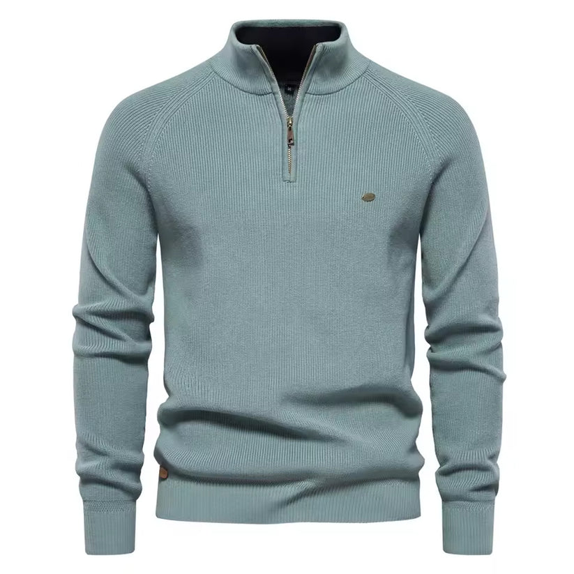 Premium Maglione Uomo con Collo Zip