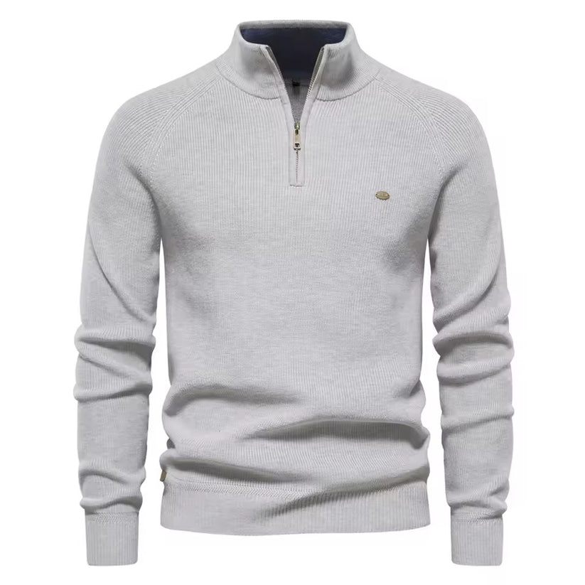 Premium Maglione Uomo con Collo Zip