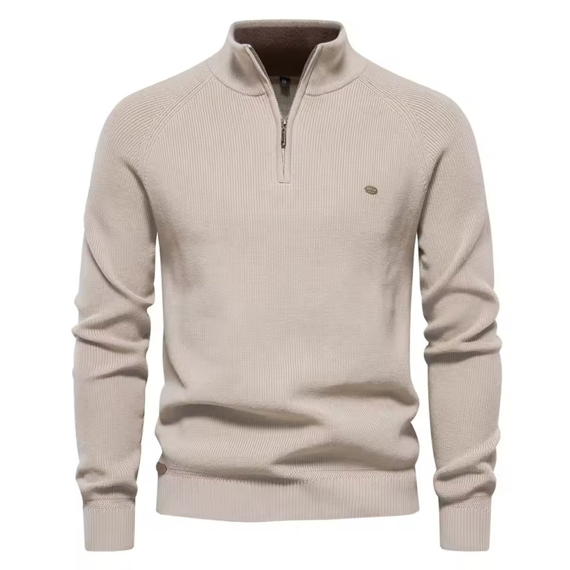 Premium Maglione Uomo con Collo Zip